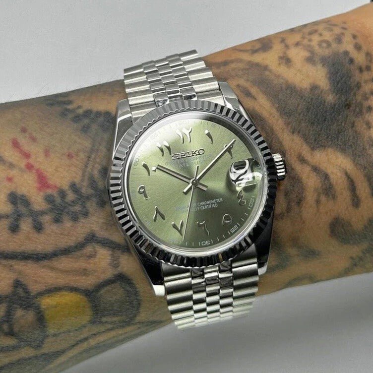 SEIKOJUST GREEN ARABIC DIAL - Liam Poedagar